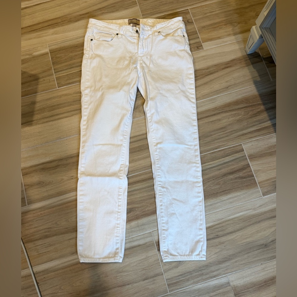 PAIGE Women's Crisp White Peg Skinny Jeans - Picture 2 of 12